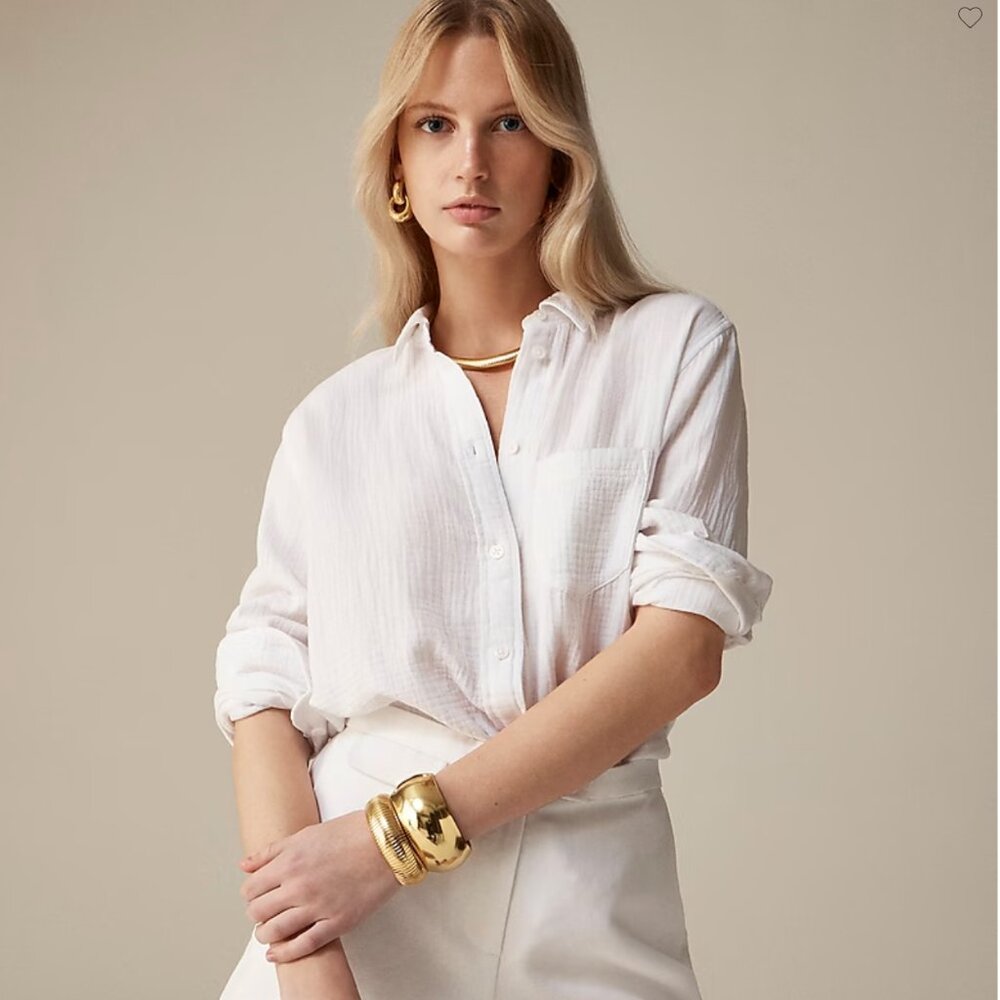 *NEW WITH TAGS* J.Crew Garçon classic double-gauze shirt, Size 8